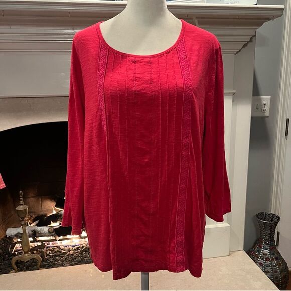 Chico’s hot pink pull over top size large - Picture 1 of 3